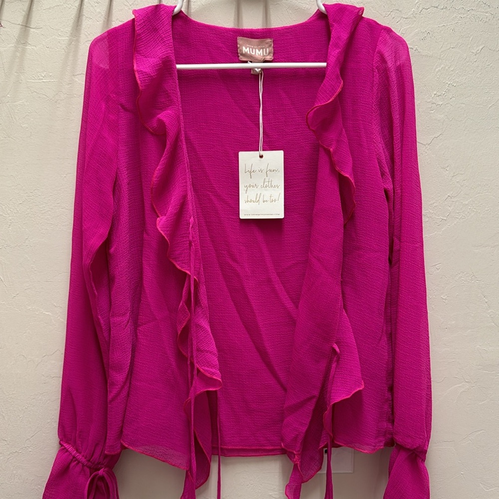 Show Me Your MuMu Pink Ruffle Blouse - Picture 6 of 8